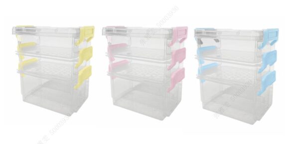 Summer Series 3-Tier Storage Box with Lid-clamping Handles (L)