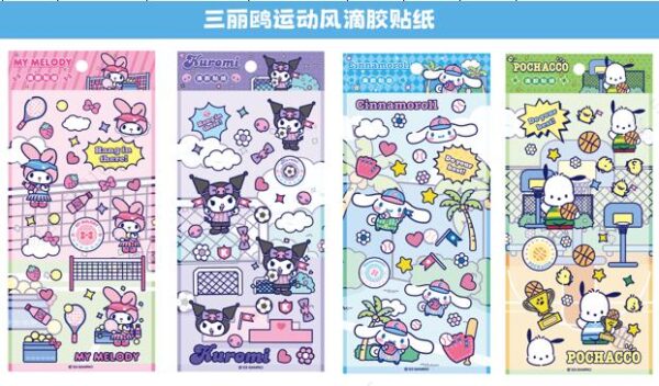 Sanrio characters Sports Collection Epoxy Stickers (4 Assorted Models)