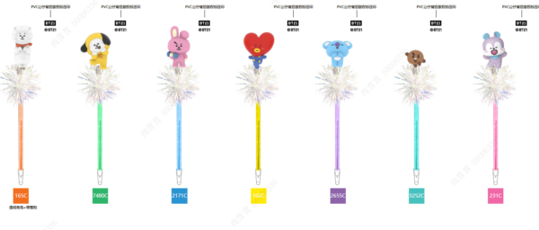 BT21 Collection Spring Shaking Ballpoint Pen (7 Assorted Models) PDQ