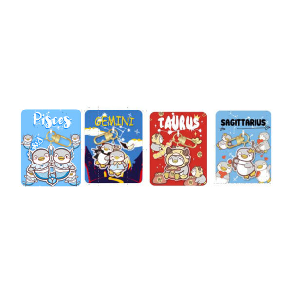 Fun Acrylic Keychain - Penguin Twelve Constellations Series (4 Assorted Models)(Sagittarius, Taurus, Pisces, Gemini)