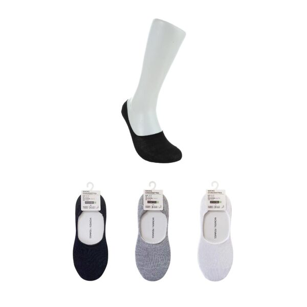 Odor Control Women's No-Show Socks 3 Pairs (Basic Colors)